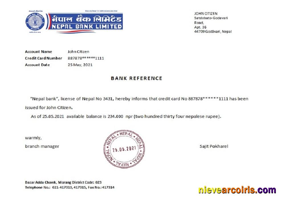 Nepal Nepal bank reference